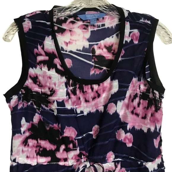 Simply Vera Wang Floral Dress with Tie Waist Size S - Picture 3 of 14